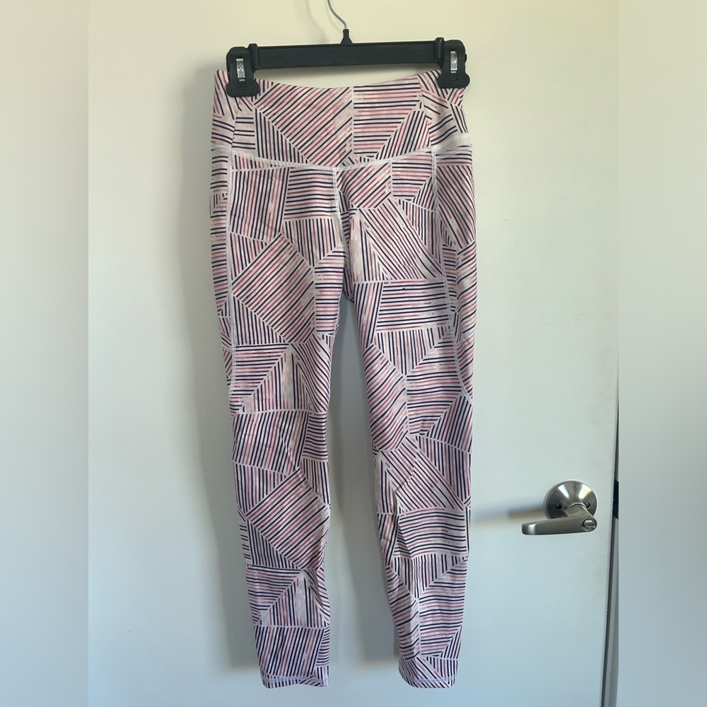 CALIA Pink and Purple Striped Leggings
